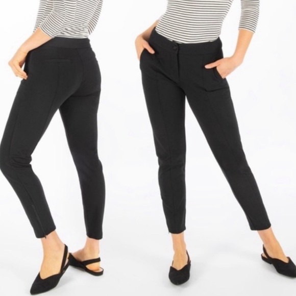 Betabrand Pants & Jumpsuits Betabrand Black Ponte Knit Ankle Zip